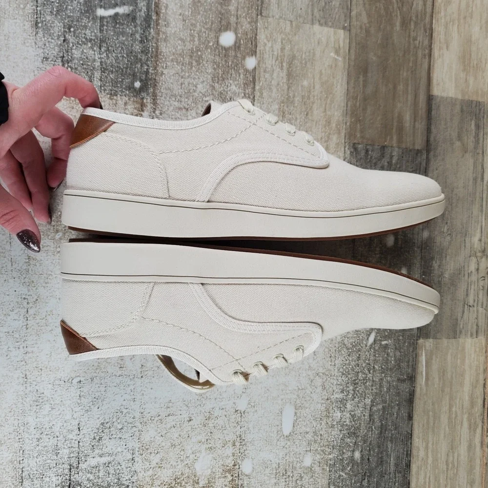 Steve Madden Fenta Mens Shoes Sz 10 M Running Cream Lace Up Riund Toe Sneakers